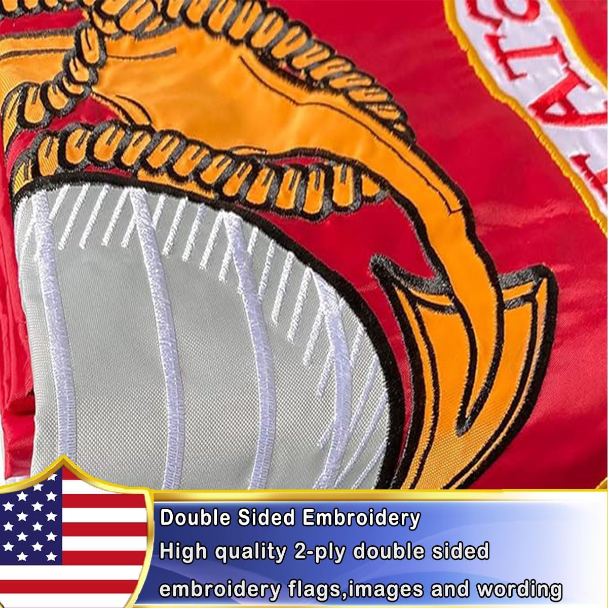 Bandera doble cara USMC 4x6ft resistente con ojales latón