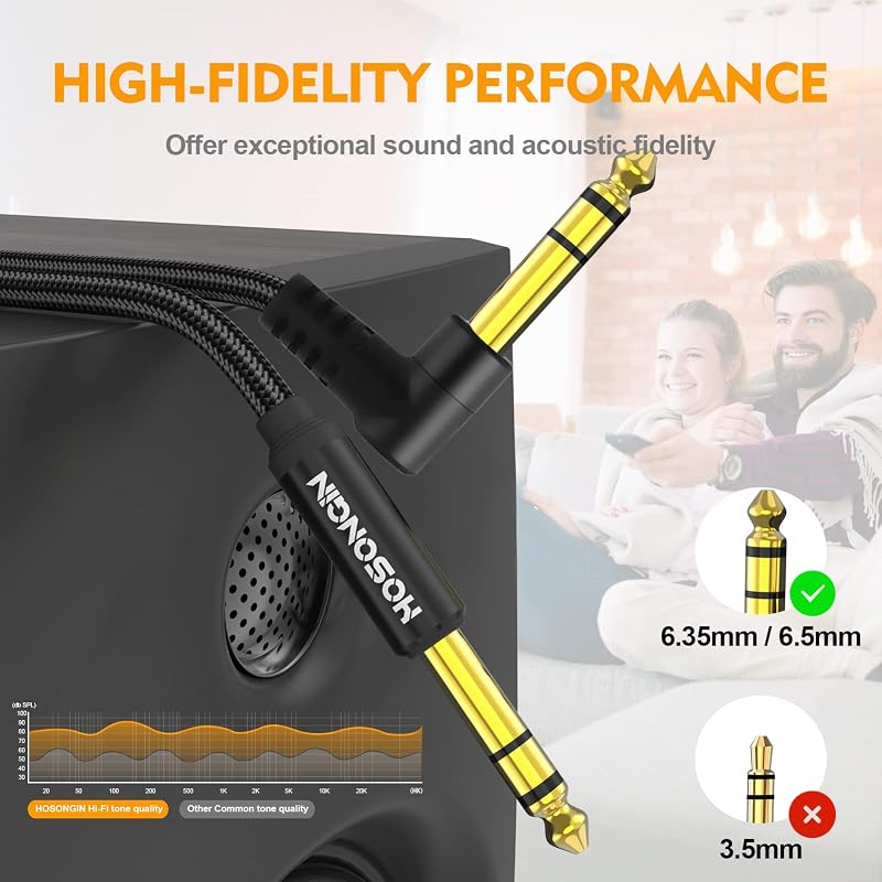 2 Cables TRS 1/4pulg 3.3ft para Guitarra Bajo Teclado