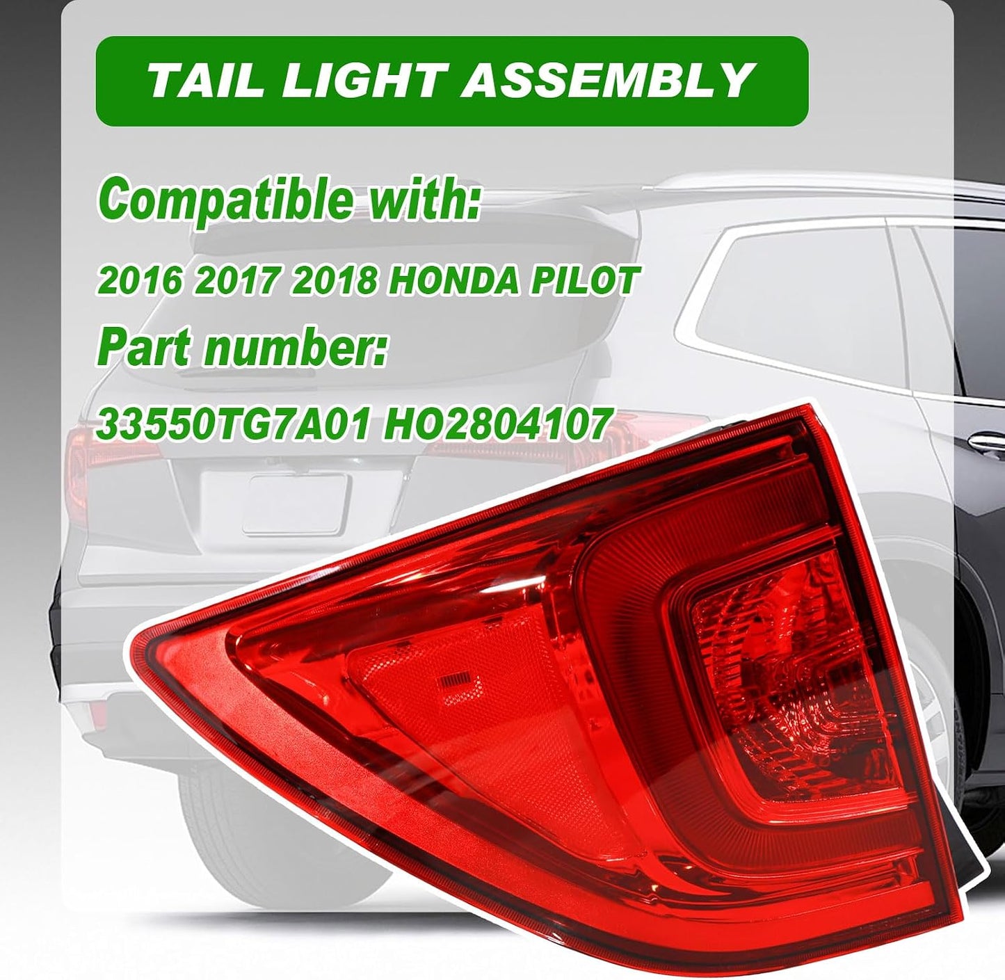 Luz trasera exterior Honda Pilot lado pasajero 33500TG7A01