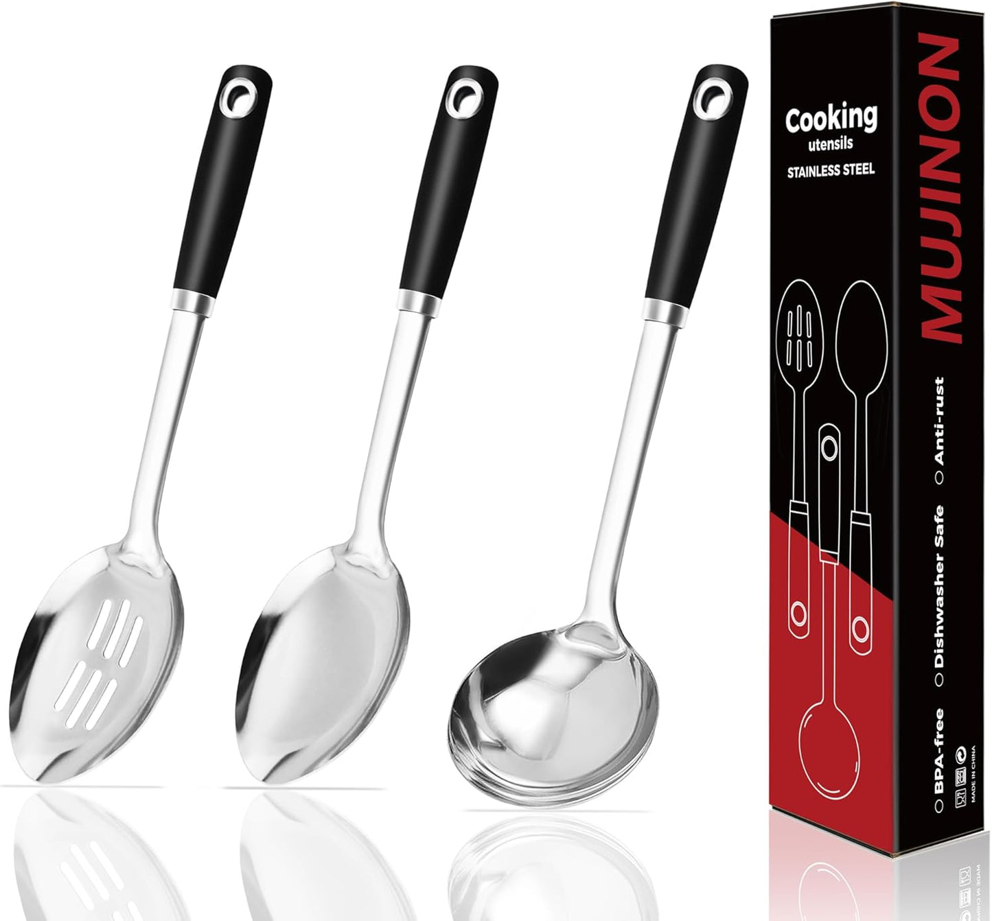 Juego cucharas acero inox 18/0 14pulg servir