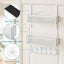 Organizador puerta 12 ganchos 2 cestas malla baño cocina