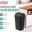 8 Cubos Basura 13gal Tapa Oscilante Negro Cocina Baño