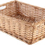 Cesta mimbre tejida rectangular con asa para baño dormitorio