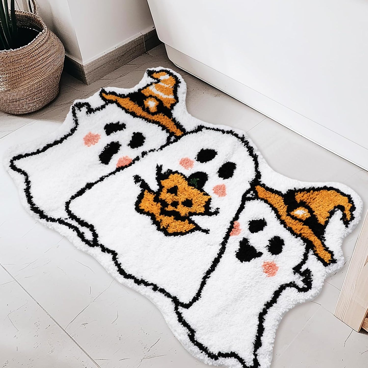 Alfombra baño Halloween antideslizante decoración hogar