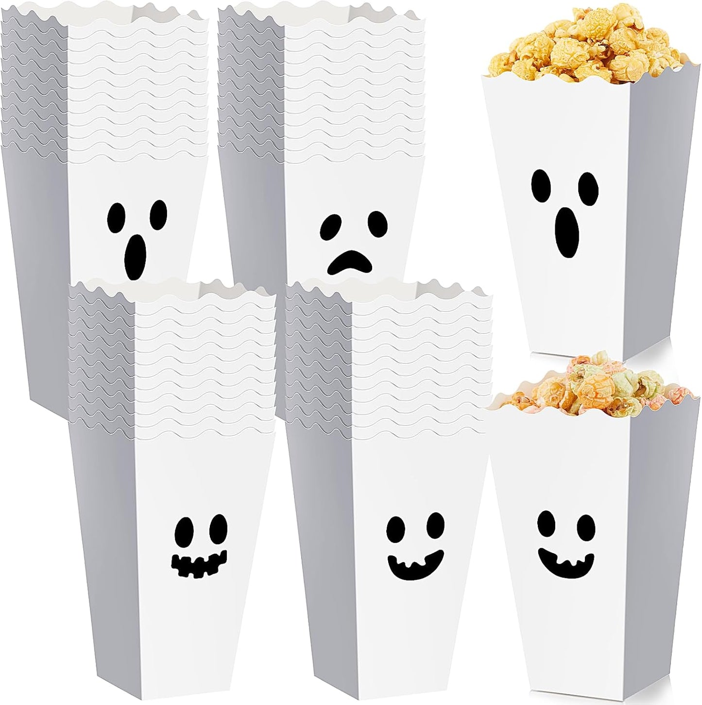 48 Cajas Palomitas Halloween Tema Fantasma Suministros