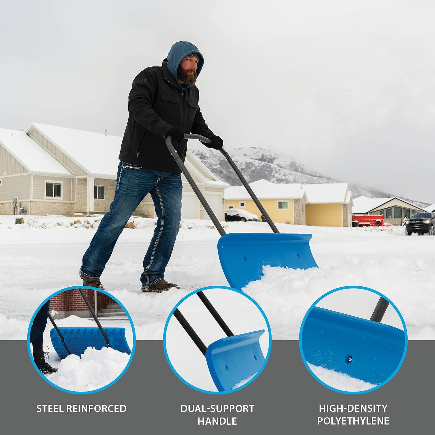 Empujador nieve pala quitanieves resistente 42pulg