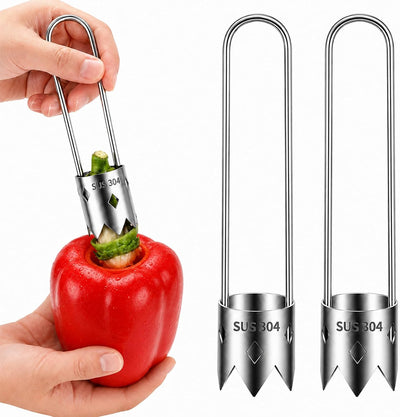 2 Pzas Descorazonador Pimienta Acero Inox Portátil