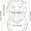 Lionero puerta cabeza 7.1" latón macizo antiguo