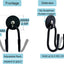 Soporte magnético cables tipo W organiz. para casa garaje