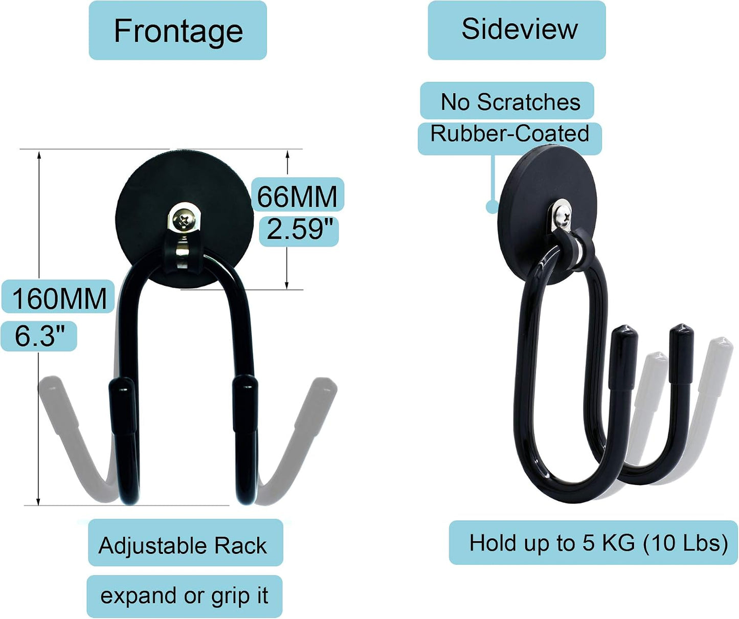 Soporte magnético cables tipo W organiz. para casa garaje