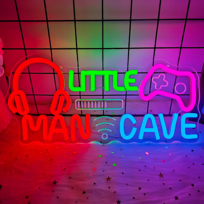 Letrero Neón Little Man Cave para Habitación de Niños