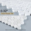 Mosaico mármol Carrara blanco pulido 2" hexagonal 5 hojas