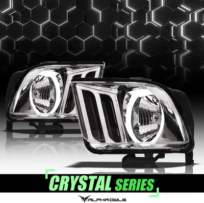 Faros delanteros LED blanco cromado comp Ford Mustang 05-09
