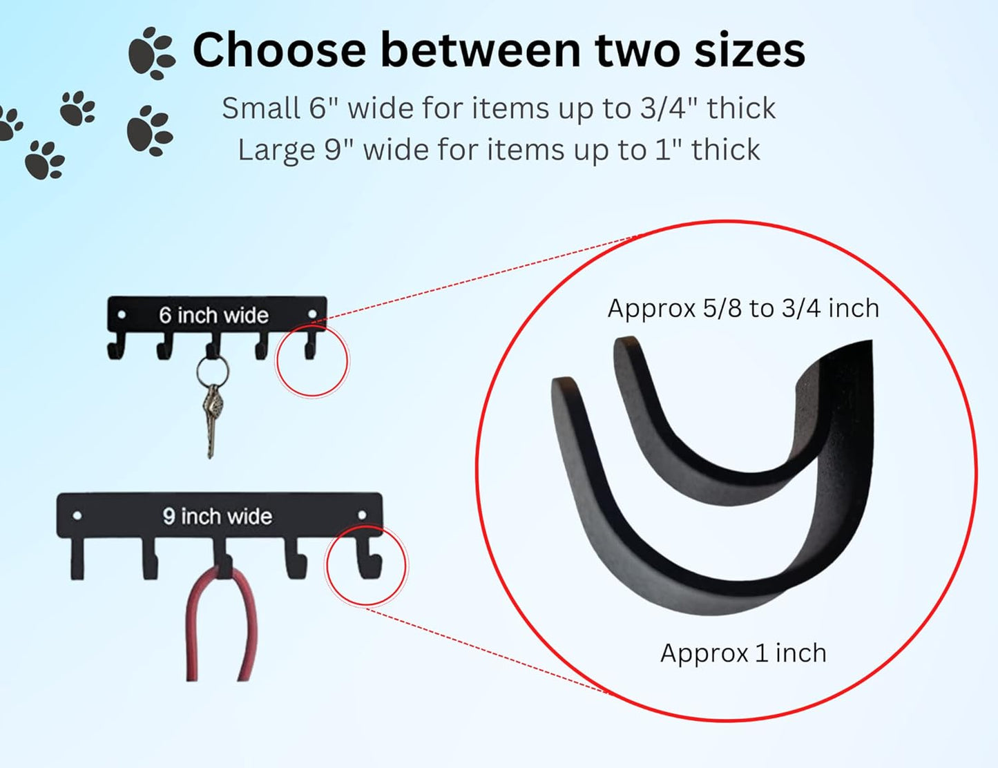 Percha llaves y soporte correa perro 6pulg fabricado EE.UU.