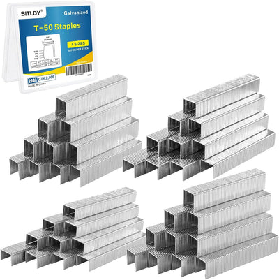 Grapas galvanizadas T-50 4 tamaños 500 pzas paquete para grapadora