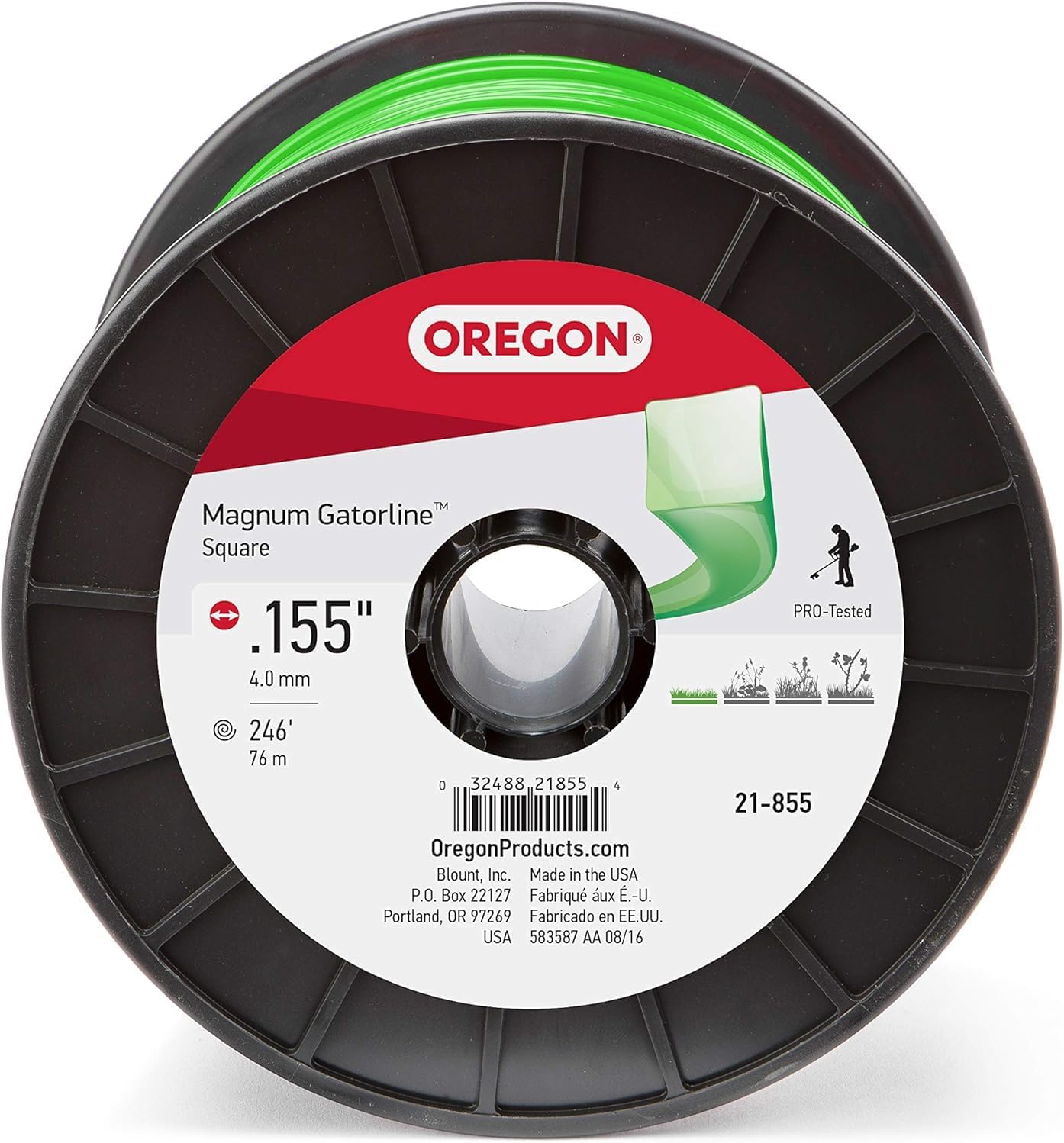 Línea cuadrada Gatorline para recortar cuerdas 0.155" verde