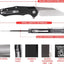 Cuchillo plegable Wharncliffe D2 G10 antiderrap EDC negro