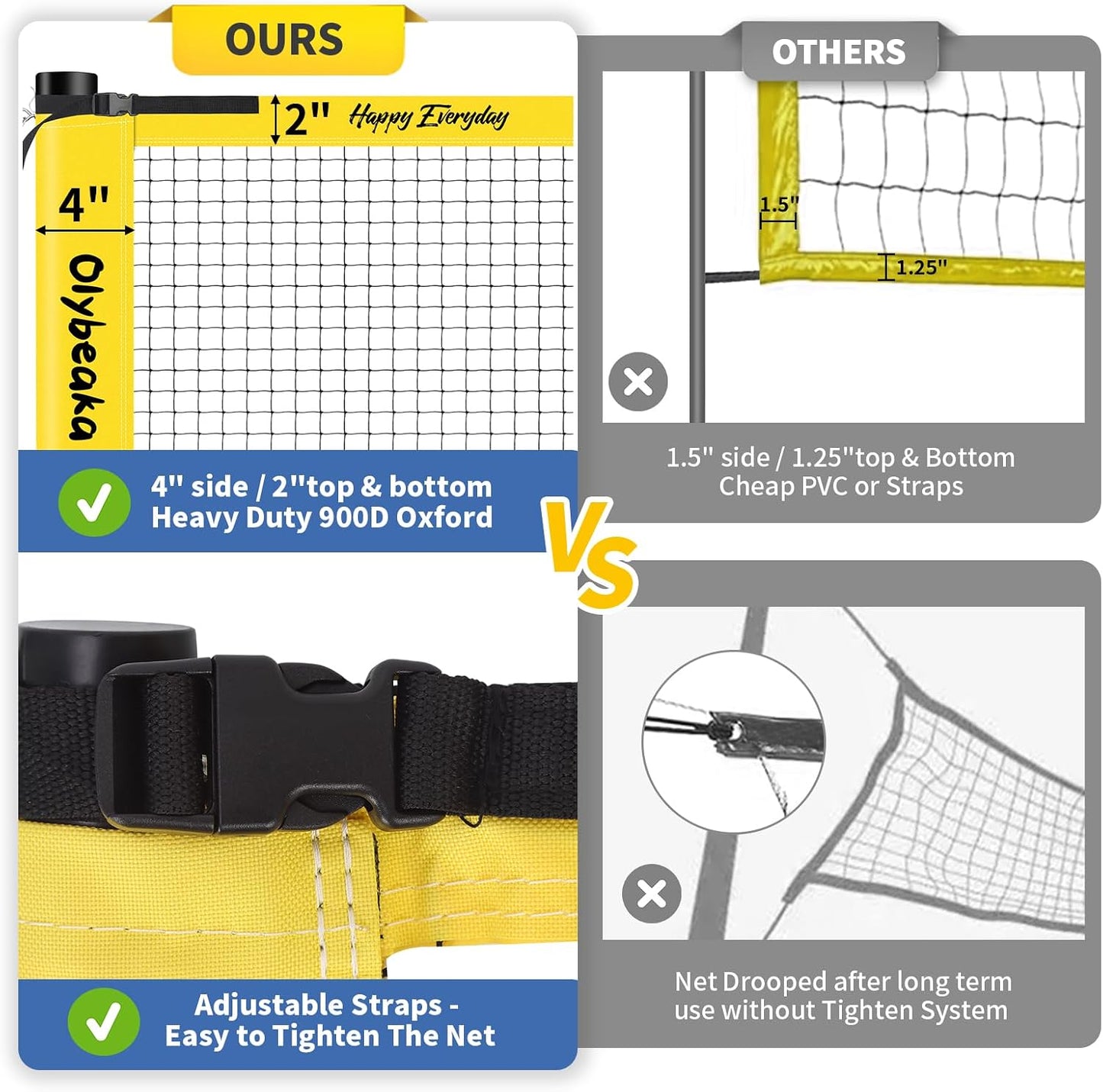Set bádminton exterior 20ft con 4 raquetas aluminio carbono