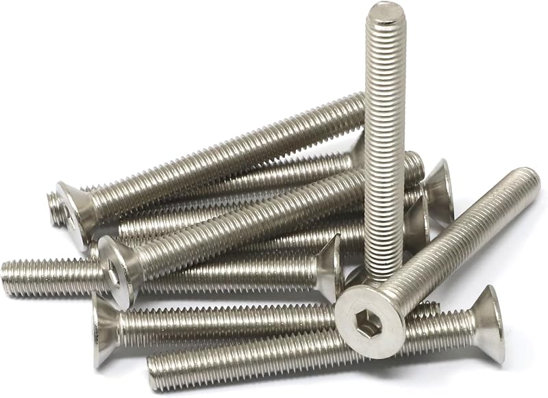 Kit 10 Tornillos cabeza plana M8 x 2.756pulg acero inox 304