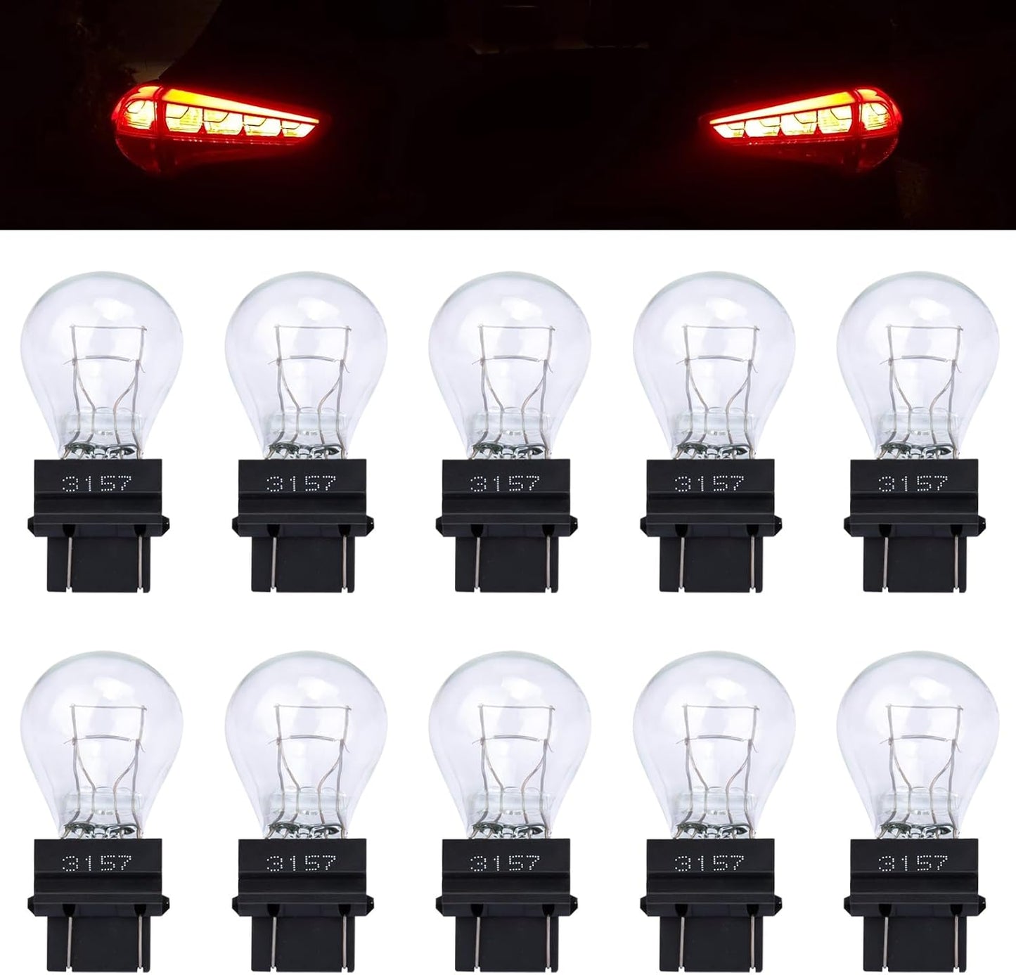 10 Pzas Bombillas Luz Trasera 3157 Impermeables para Camión SUV