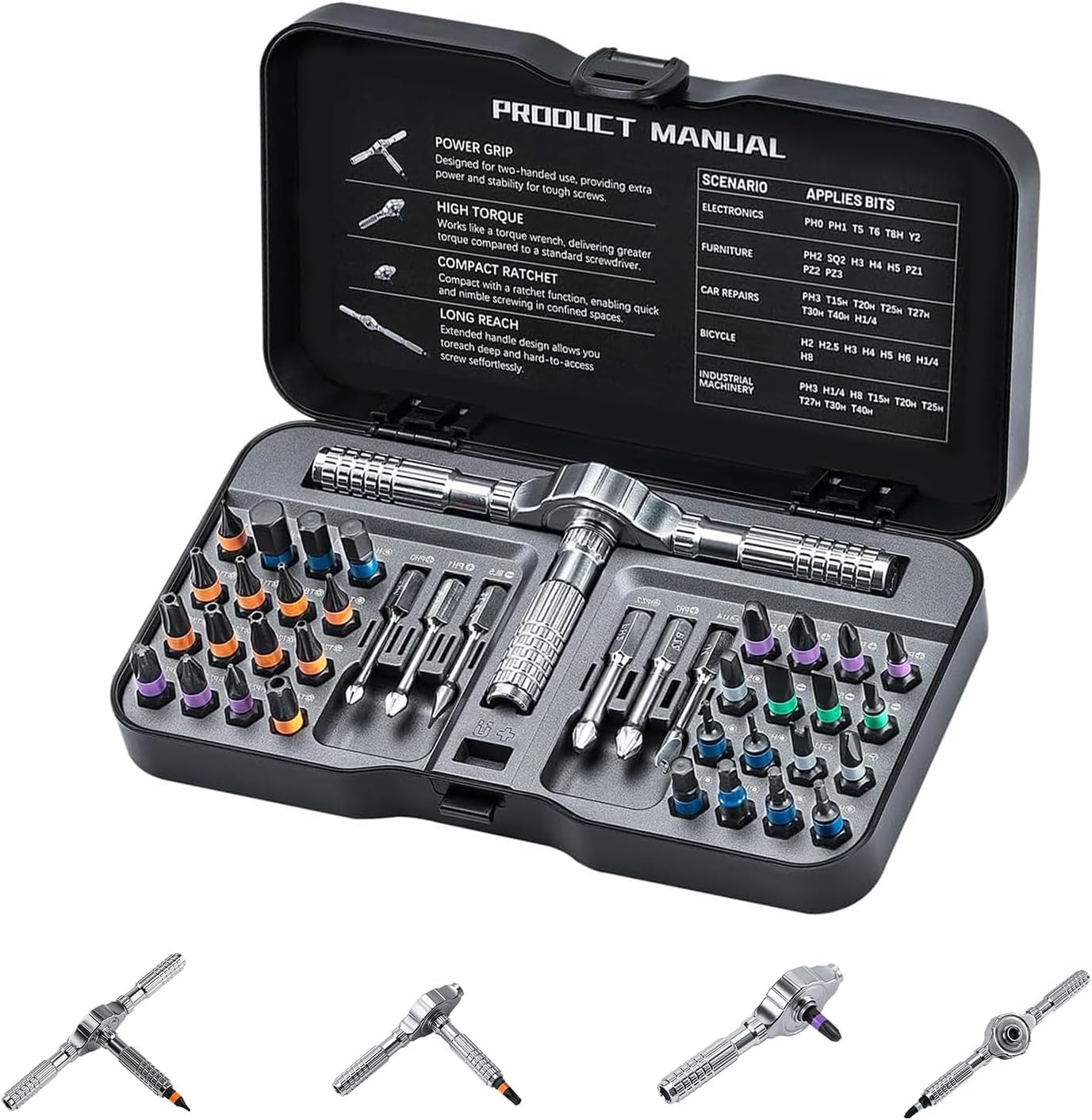 Set 40 en 1 destornilladores magnéticos T S2 acero