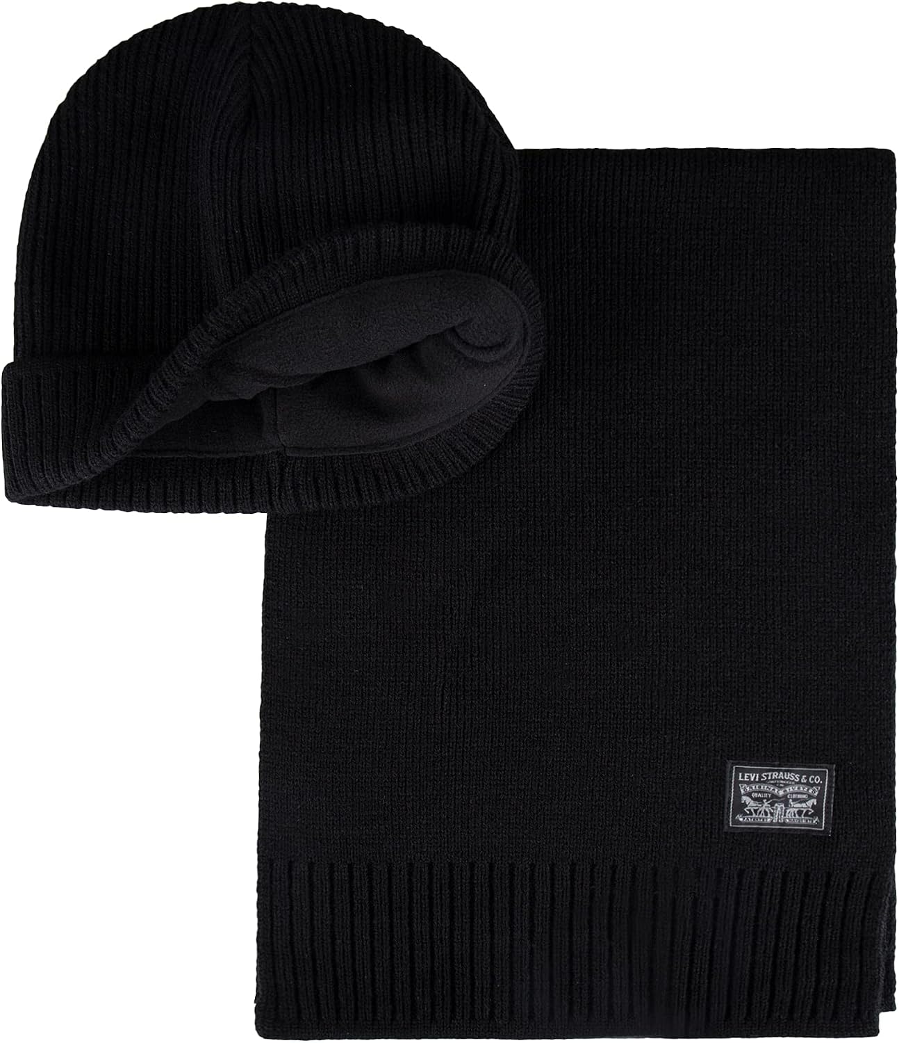 Conjunto gorro y bufanda punto cálido hombre