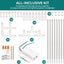 Kit rieles luz blanca 26ft con conectores I y L tipo H