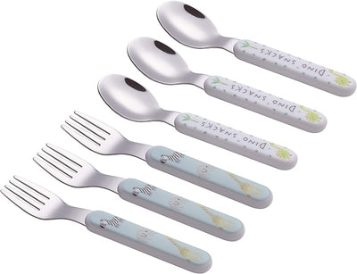 Set 6 Pzas Cubiertos Niños Acero Inox Tenedores Cucharas Sin BPA