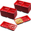 Set 14 Cuencos Salsa Doble Comp. Plato Soja Negro/Rojo