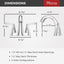 Llave lavabo baño 4pulg 2 manijas 3 agujeros cromo