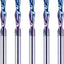 5 Pzas Brocas Fresadora Espiral 1/4" Corte Abajo 3" OVL