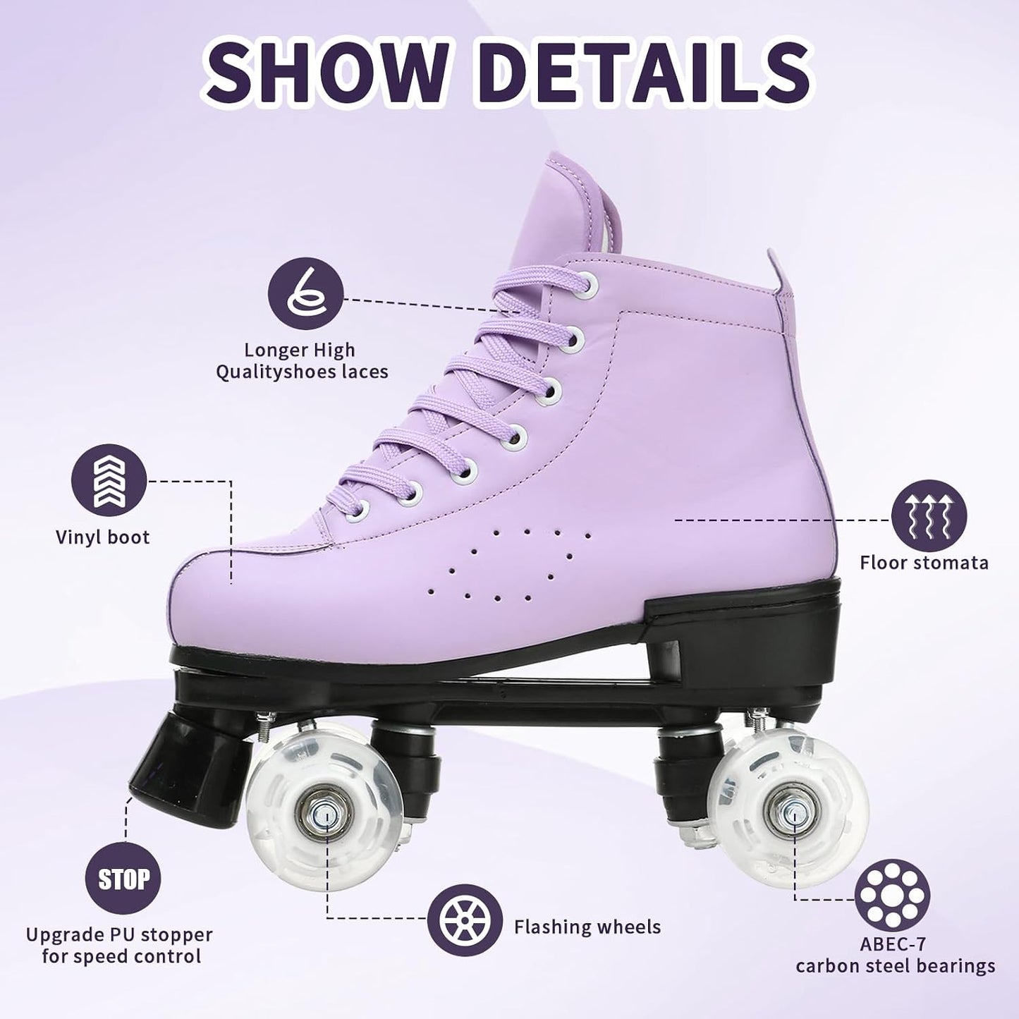 Patines Derby mujer ruedas iluminadas ajustables exteriores