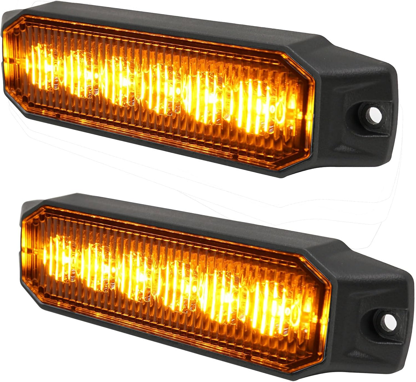 Luz estroboscópica LED ámbar 6 luces para vehículos 2 Uds