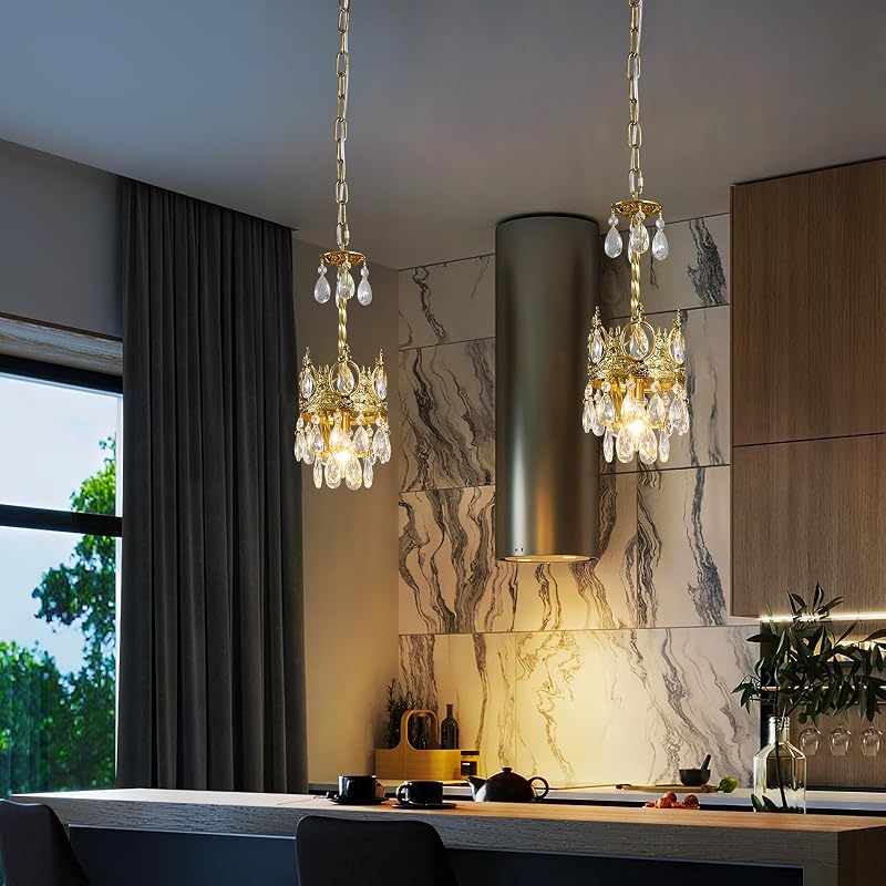 Candelabro cristal dorado para comedor y sala set 3
