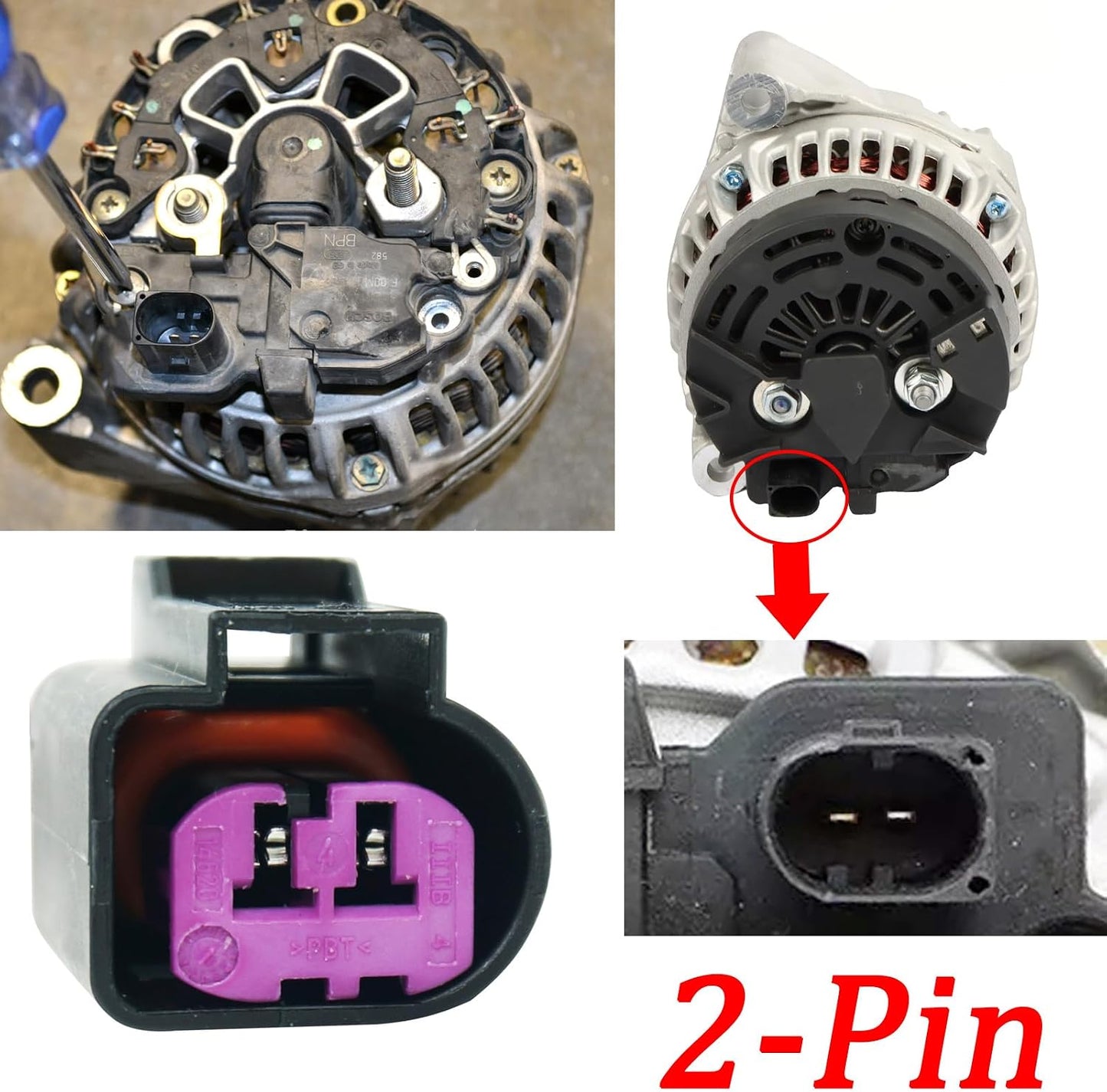 2 Alambres Conector Alternador BMW Merc Volks Golf Beetle