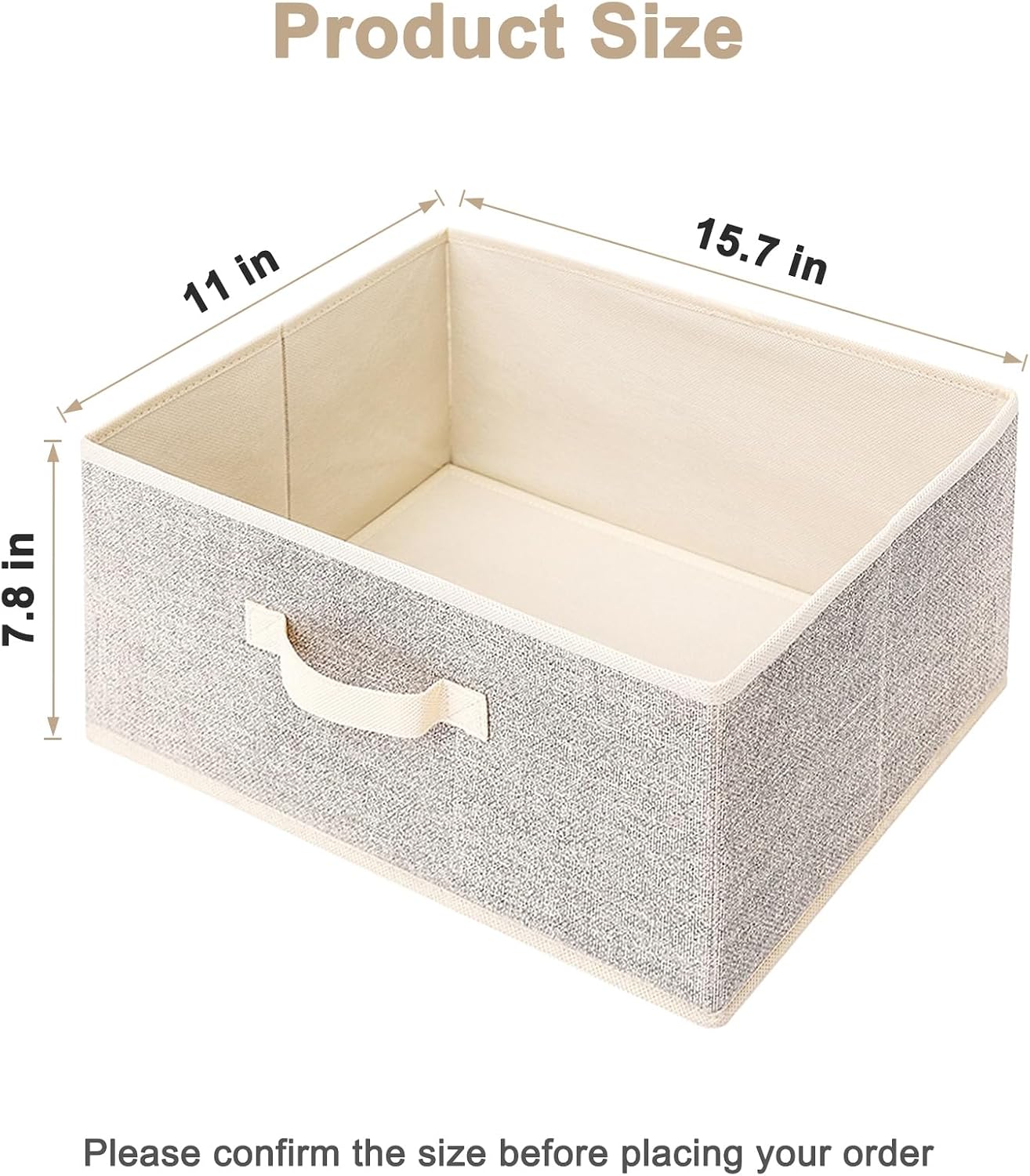 Cestas tela tejida 15.7" con asas plegables para ropa