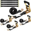 4 Correas Amarre Auto 2" Ganchos Resistentes 11000lbs