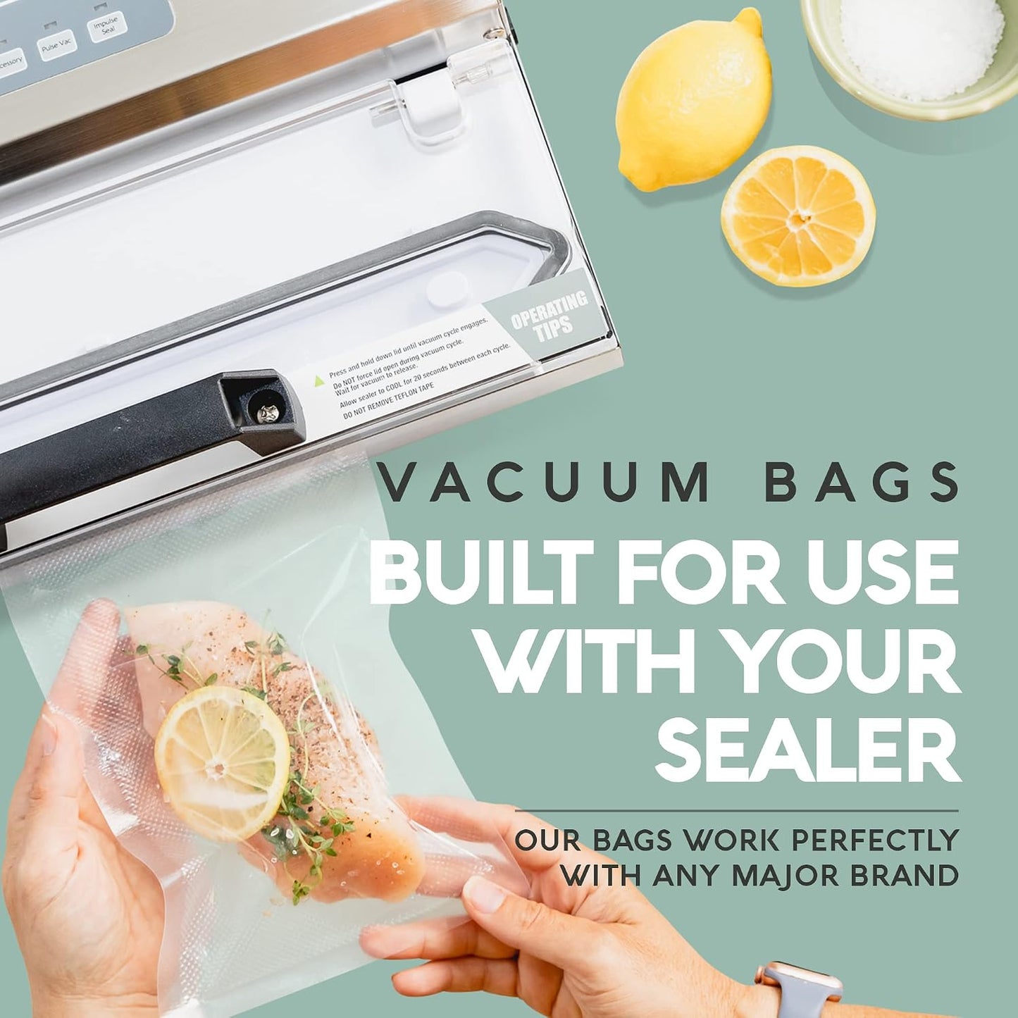 Bolsas al vacío sin BPA transparentes pack 100 uds