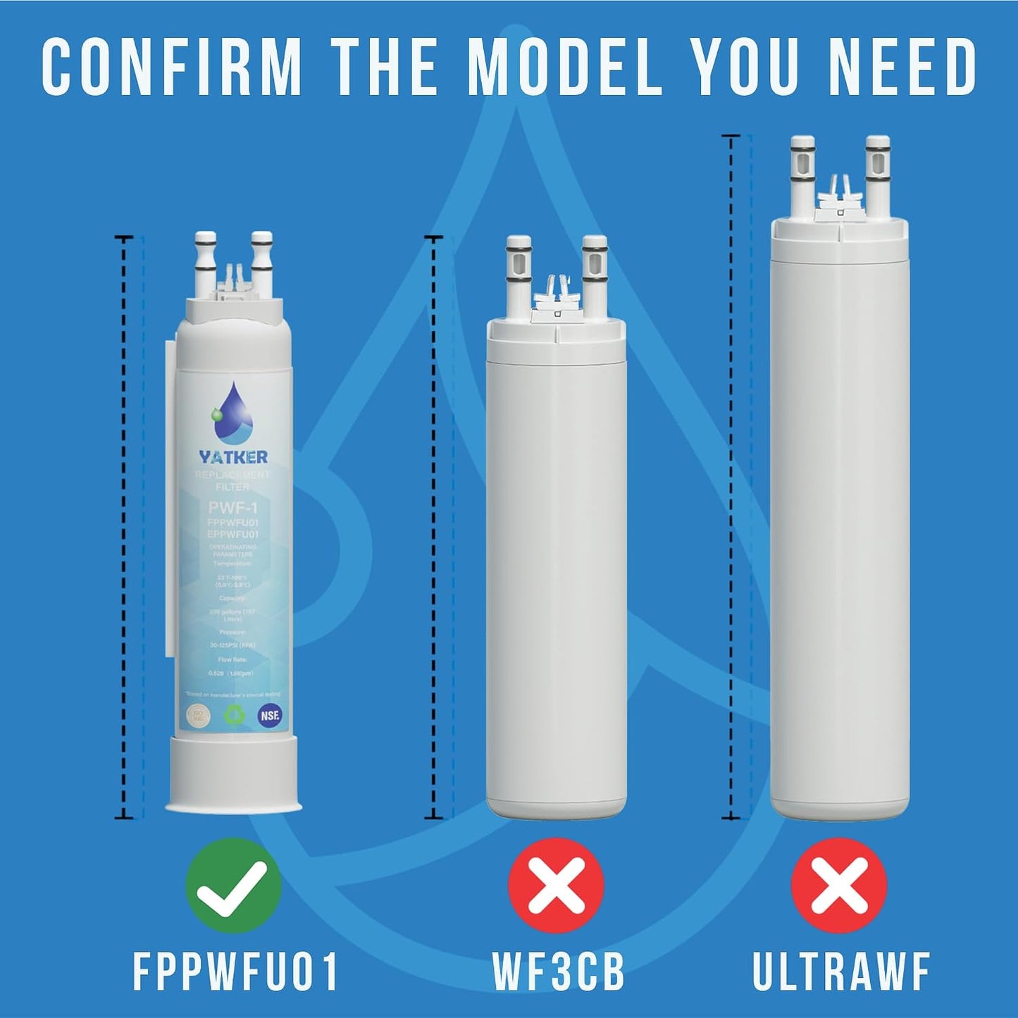 Repuesto filtro agua Frigidaire FPPWPU01 PurePour PWFP1 pack 2