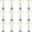 12 Bombillas LED A19 Regulables 7W 2700K E26 Vidrio