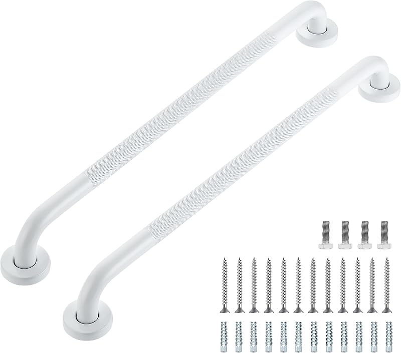 Barras agarre ducha acero inox 24" antiderrap set 2