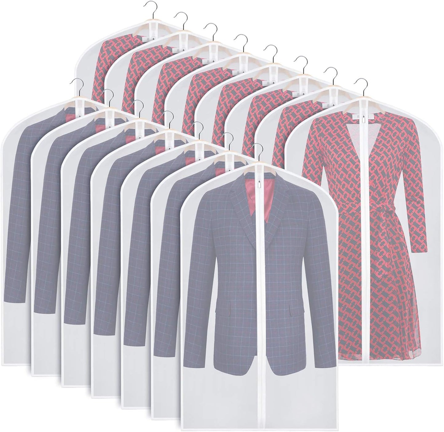 Bolsa traje 40" transparente con cremallera resistente