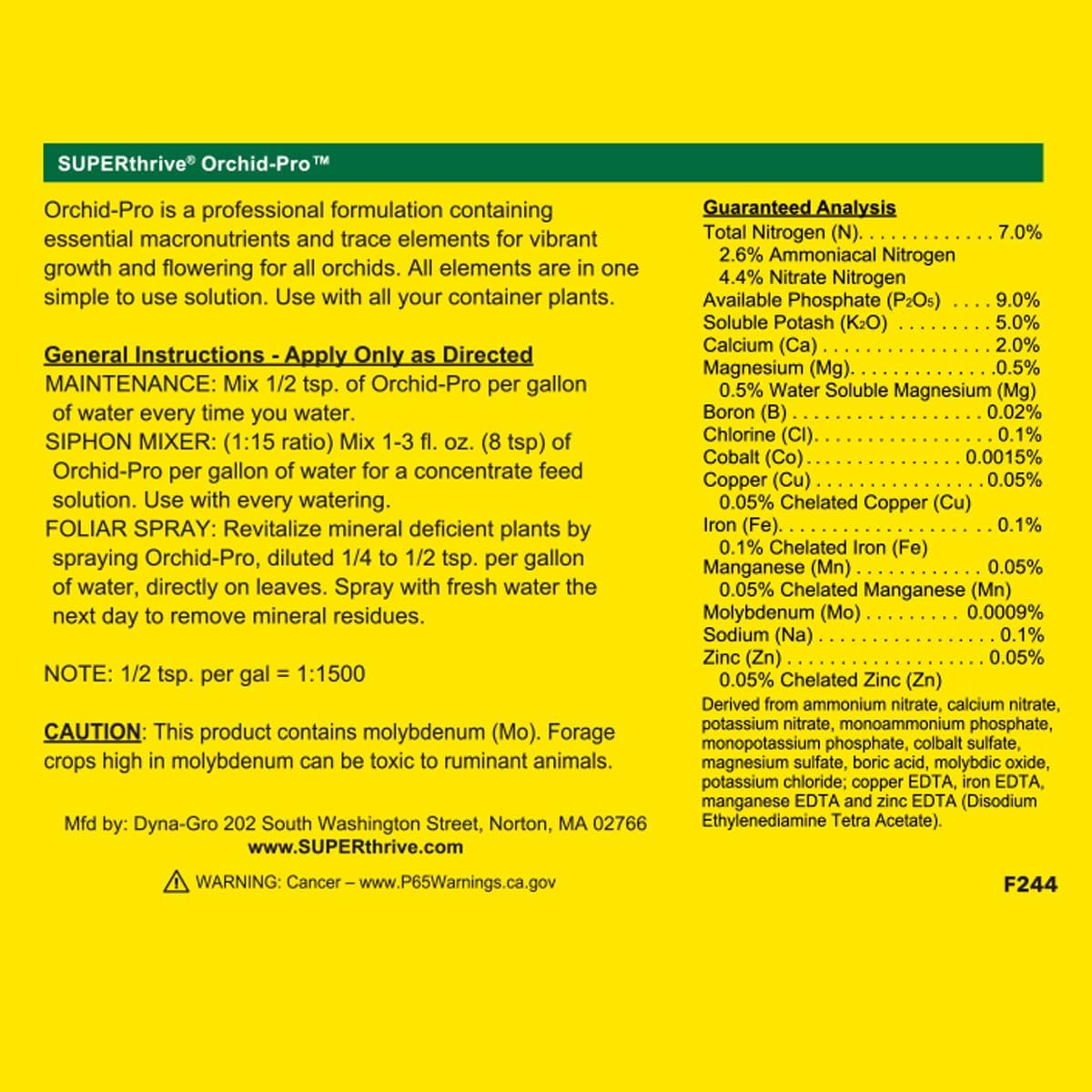 Alimento vegetal Orchid-Pro 32oz