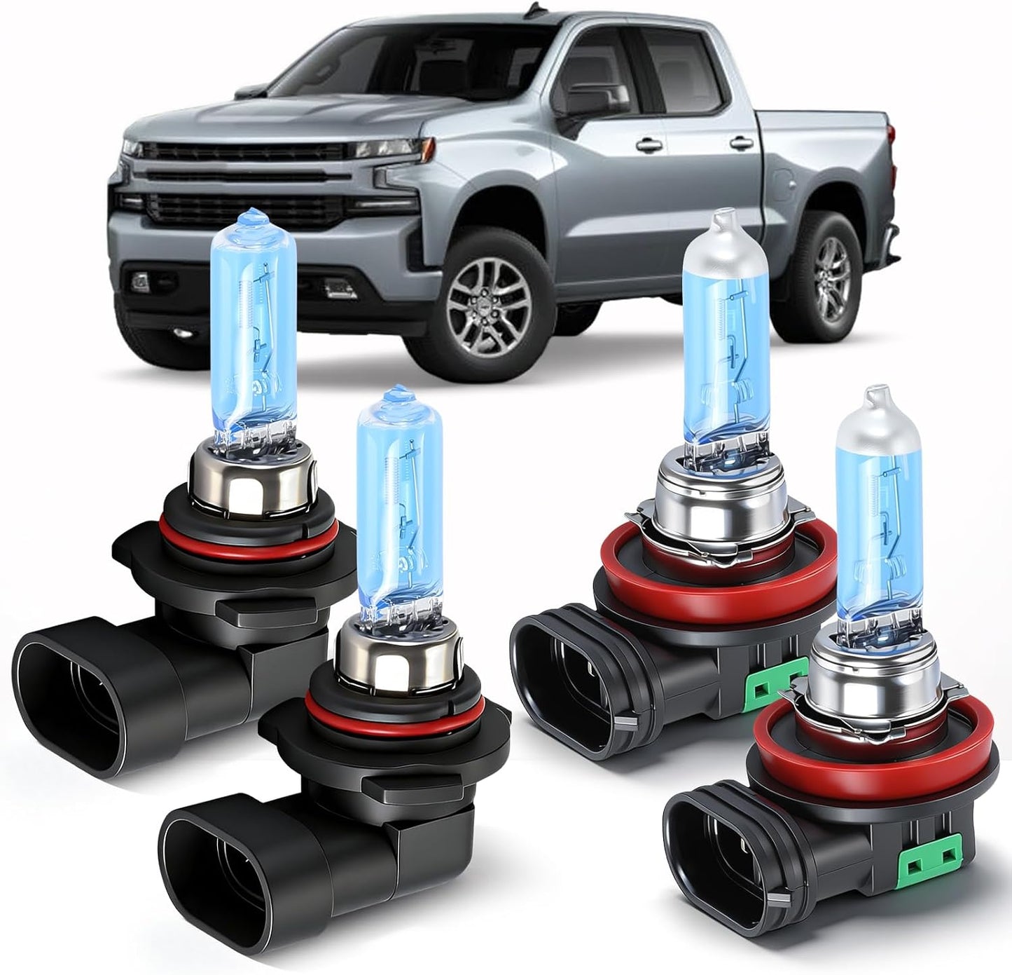 Kit 4 Bombillas 9005 H11 para Chevy Avalanche 07-13