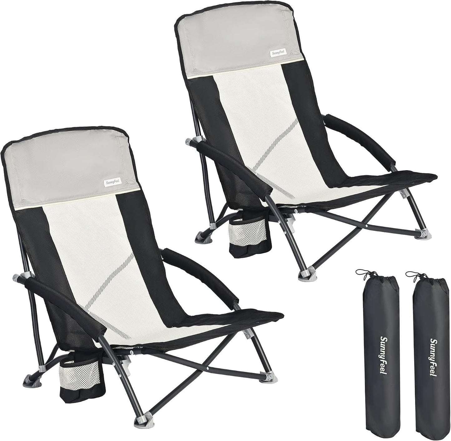 Silla playa plegable baja 2 pzas con respaldo malla