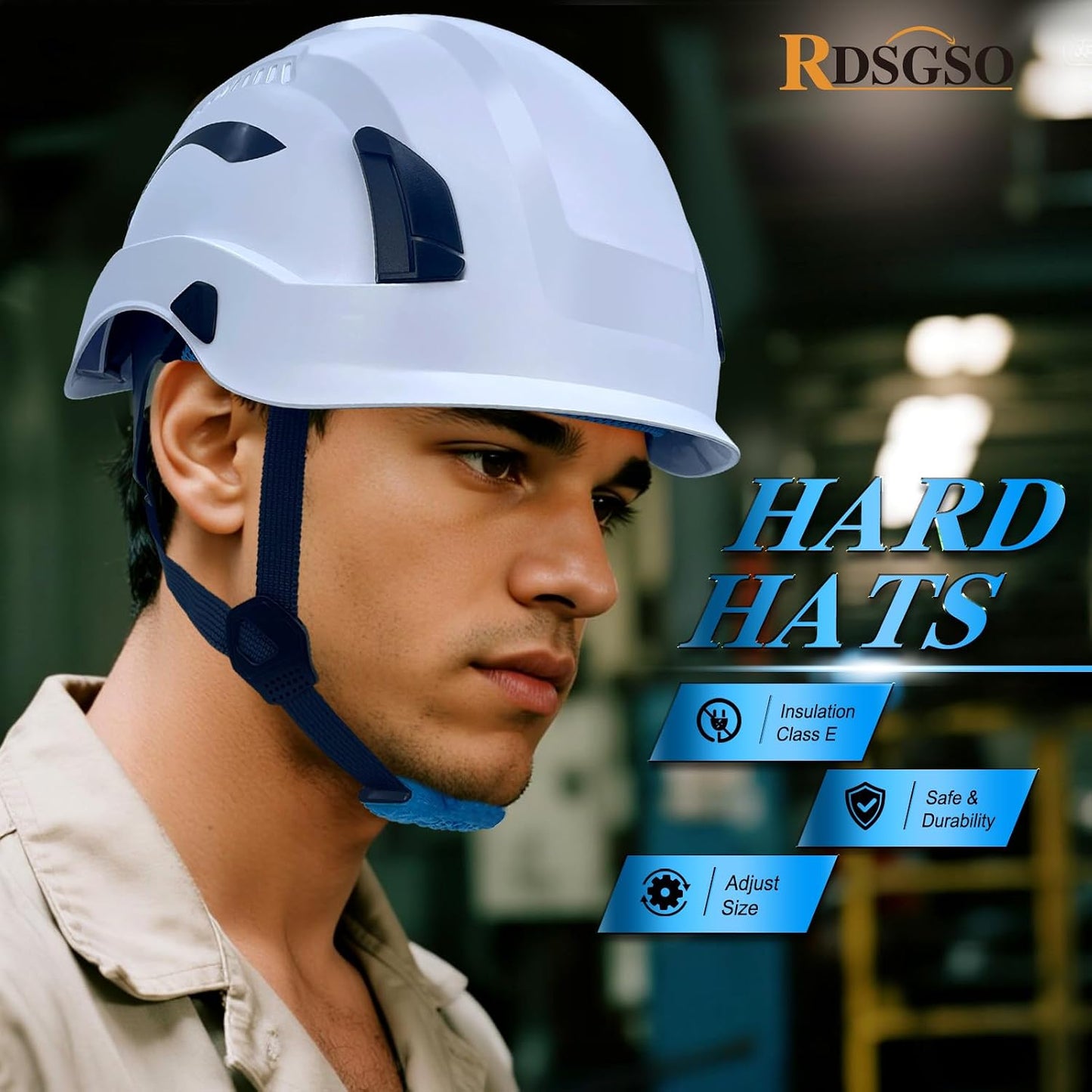 Casco seguridad construcción tipo 1 ANSI 6 puntos