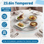 Bandeja giratoria vidrio templado redonda 23.6pulg doble capa