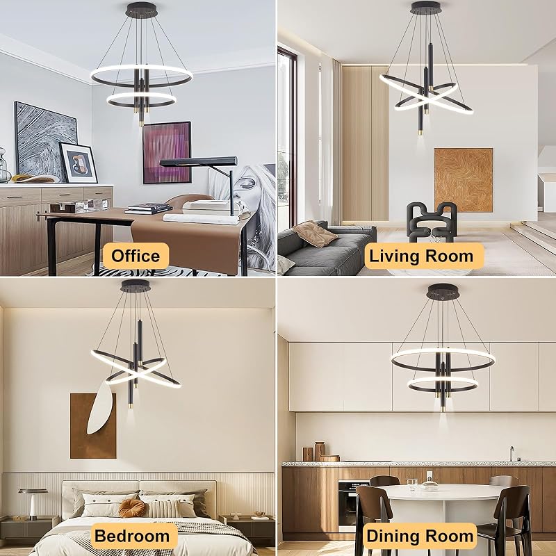 Candelabros LED negros modernos 24" regulables
