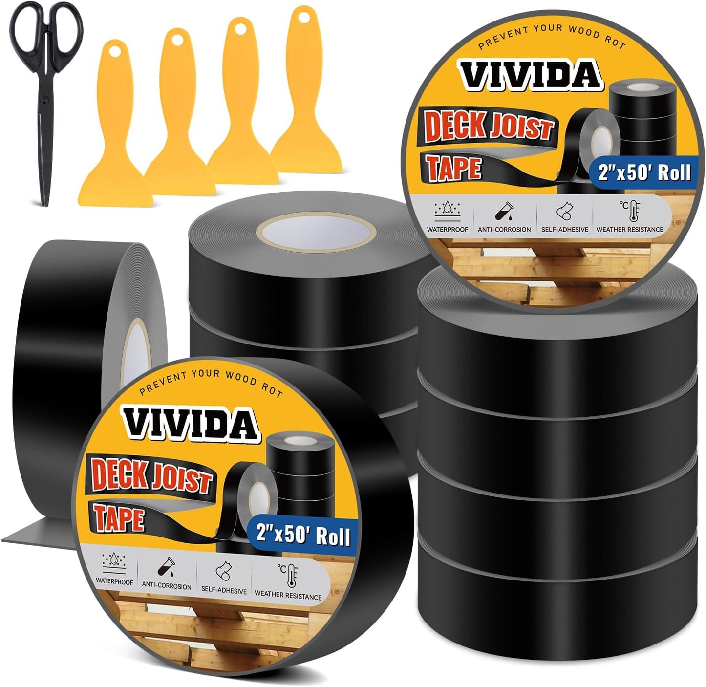 Cinta butilo 2" x50ft 10 rollos para cubierta y vigas