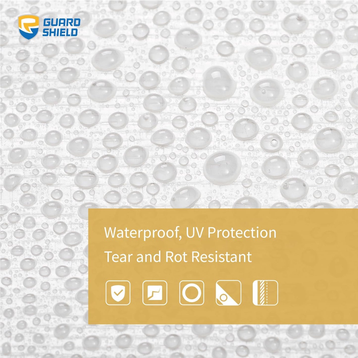 Lona blanca resistente 8x10ft impermeable 25/64pulg